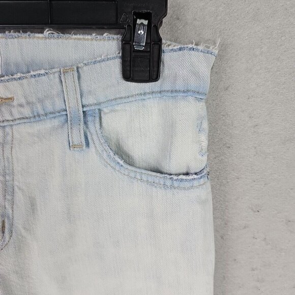 Current/Elliott The Cropped Straight Jeans Womens 25 Channon Destroy Made In USA - Picture 3 of 12